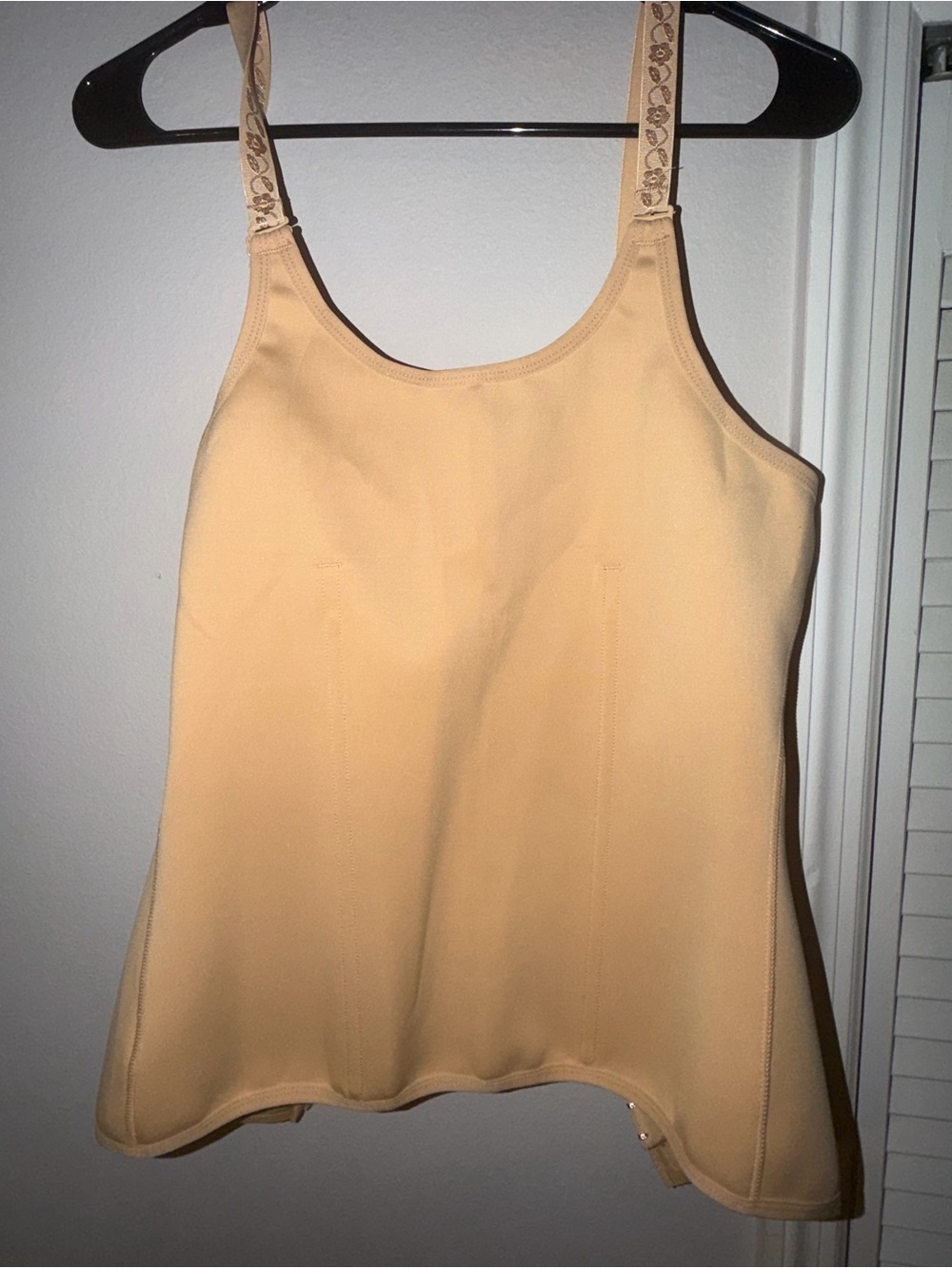 Women Waist Trainer Corset Zipper Vest - Beige